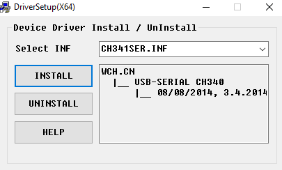 Page de téléchargement du pilote CH340 CH341