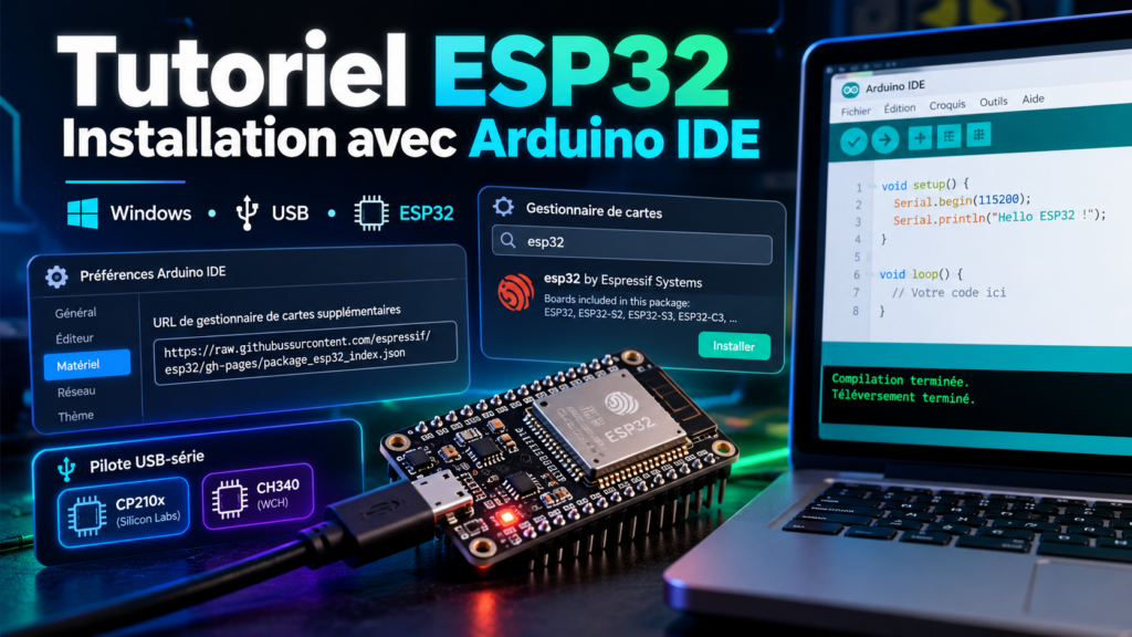 Installation et configuration de l’ESP32 avec Arduino IDE